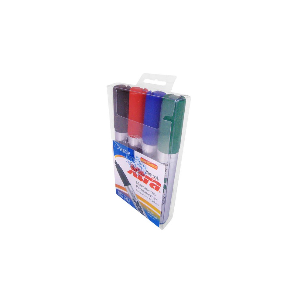 MARCADOR PERM. GRUESO PLAST. SIGNAL XTRA BL.C4 COL.FASH.24