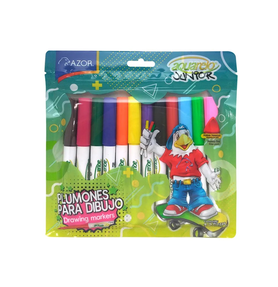 MARCADOR AGUA DELG. EST.C12 AQUARELO JUNIOR 2912 C.12