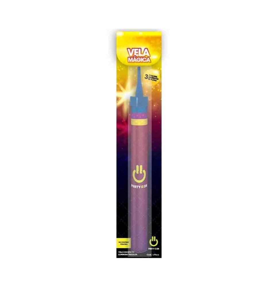 VELA MAGICA 12CM. UN COLOR PARTY IS ON C.12