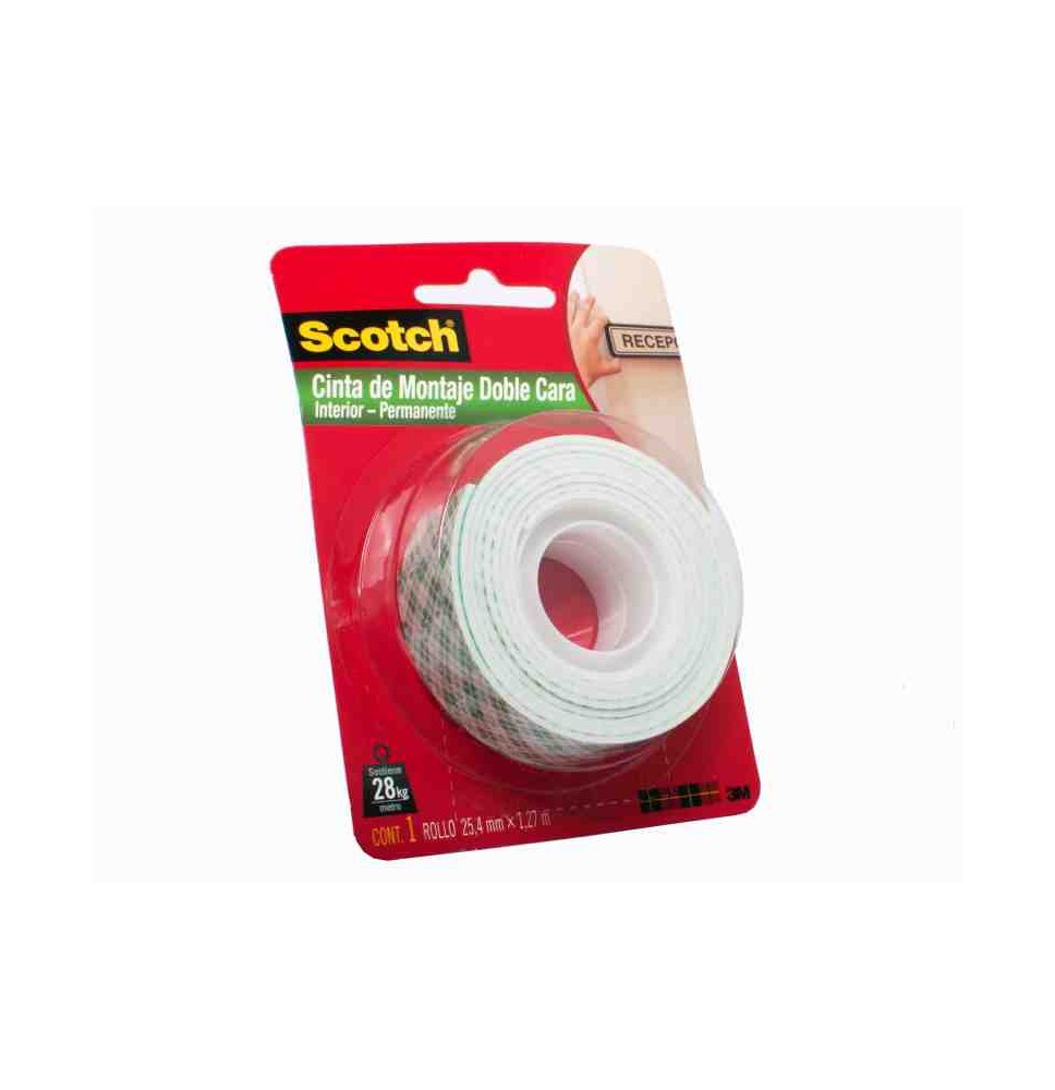 CINTA ADH. DOBLE CAPA PLAST. 25.4X1.27 114214H SCOTCH C24