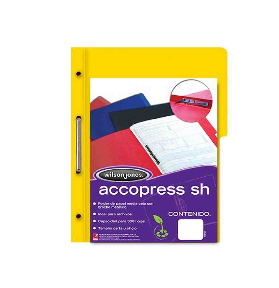 FOLDER CBROCHE OFI. AMARILLO ACCOPRESS P-4563 C.140
