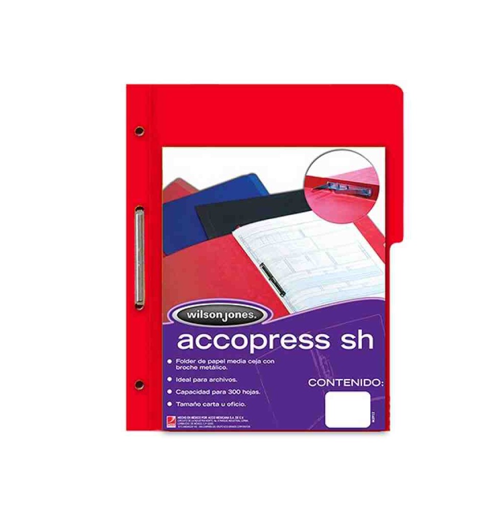 FOLDER CBROCHE OFI. ROJO ACCOPRESS P-4568 C.140