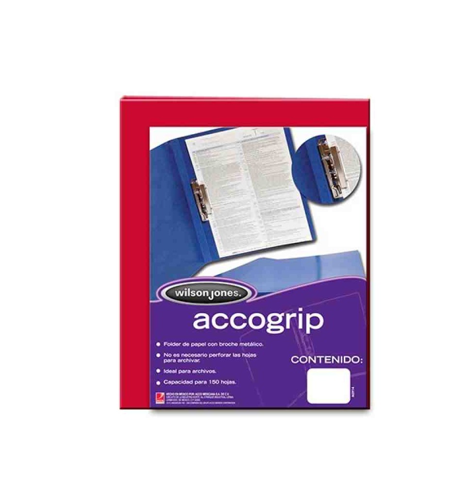 FOLDER CPALANCA CTA. ROJO ACCOGRIP P-0961 E.4 C.36