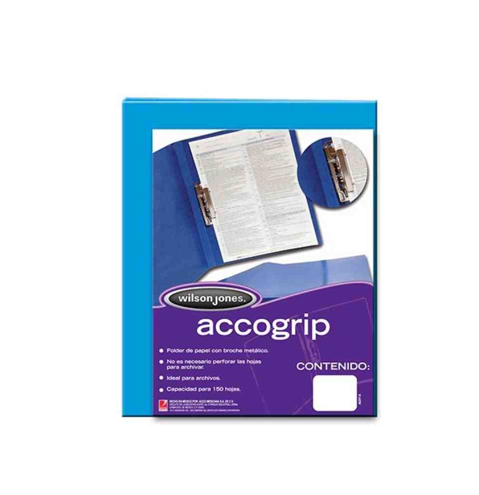 FOLDER CPALANCA CTA. AZUL CLA. ACCOGRIP P-0967 E.4 C.36