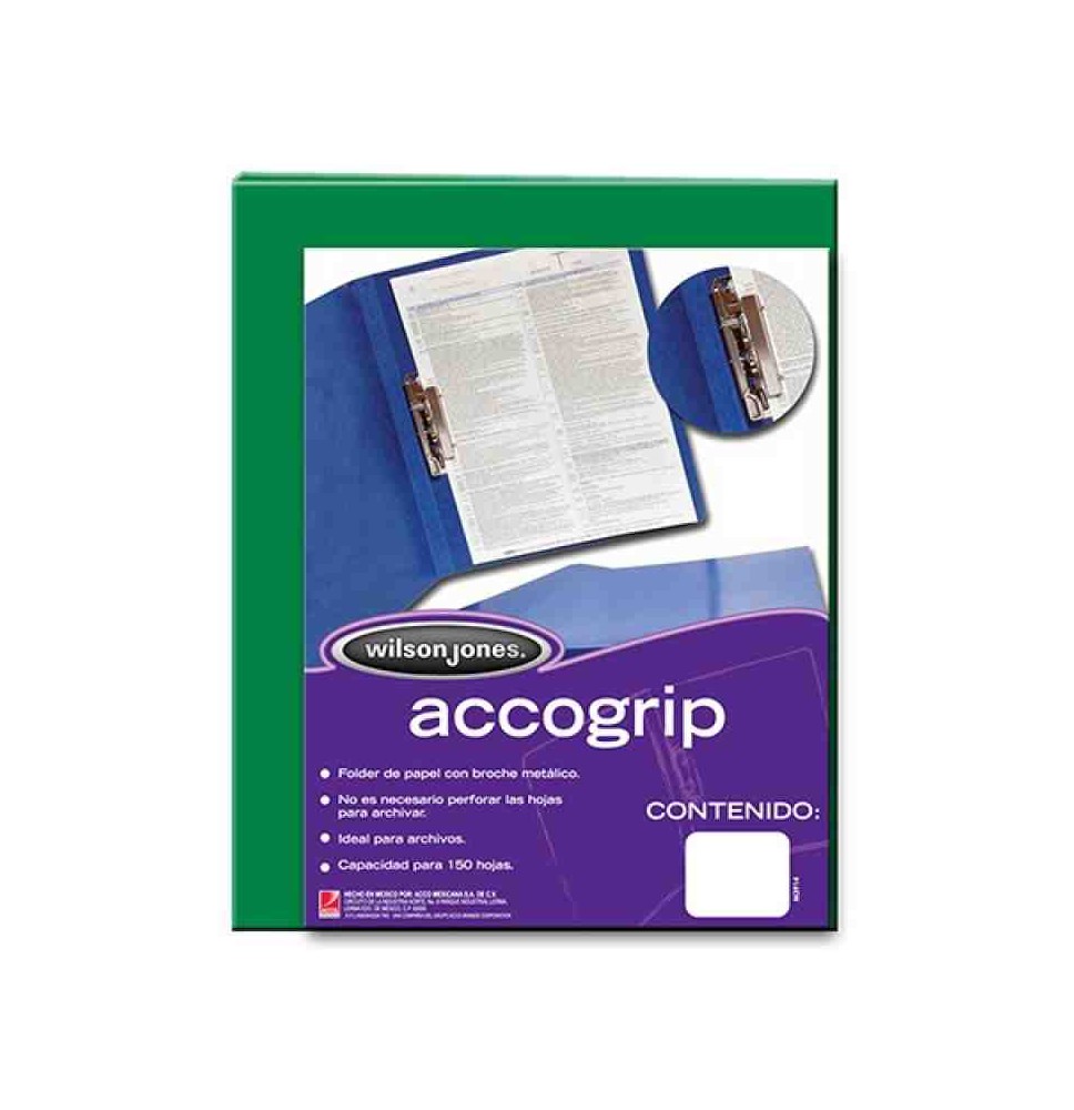 FOLDER CPALANCA CTA. VERDE OBS. ACCOGRIP P-4781 E.4 36