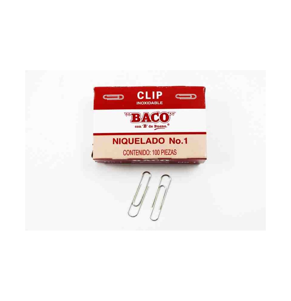 CLIPS NIQUELADO 1 BACO CAJA C100 E.10 C.100