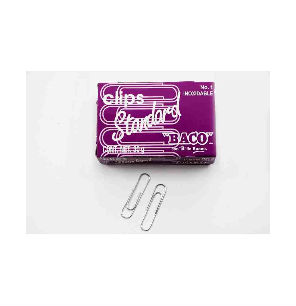CLIPS STANDARD INOXIDABLE 1 BACO CAJA C100 C.100