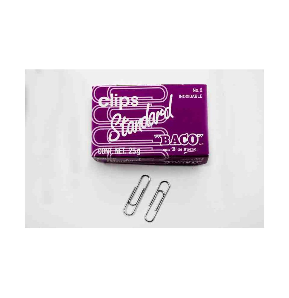 CLIPS STANDARD INOXIDABLE 2 BACO CAJA C100 C.100