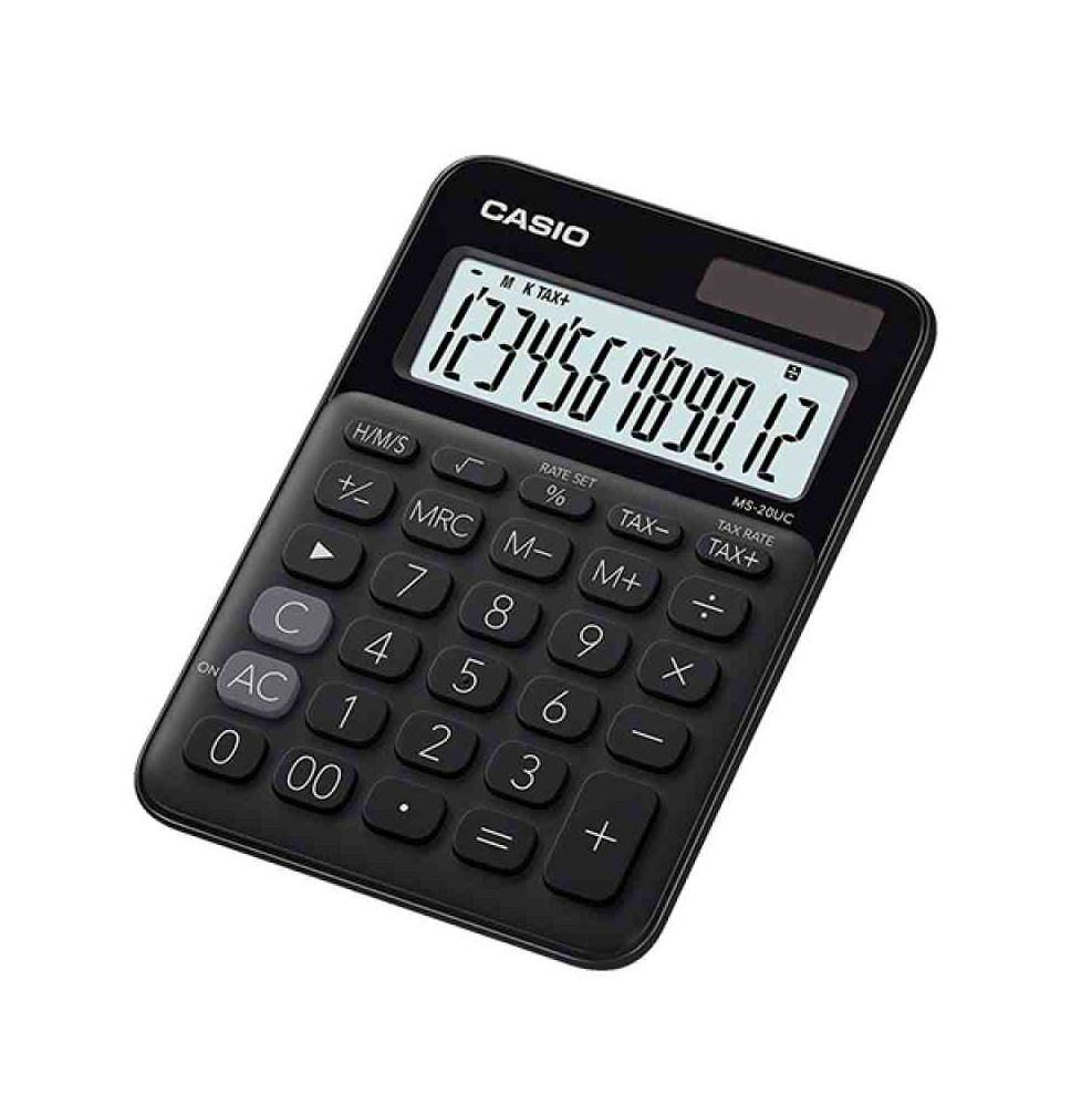 CALCULADORA ESCRIT. CASIO MS-20UC NEGRO 12DIG. E.10 C.40