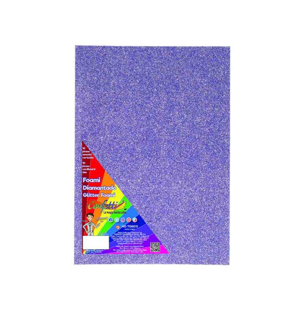 FOAMY DIAMANTADO 55X43CM. LILA E.10 C.300