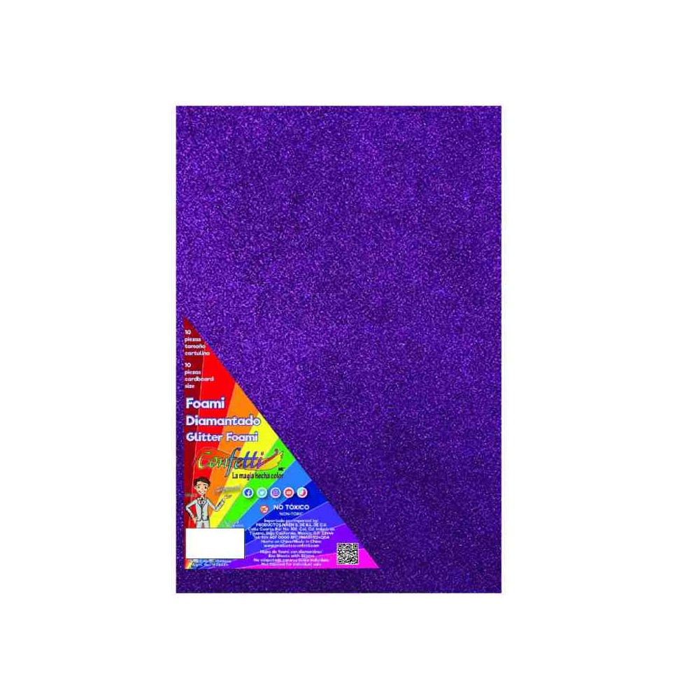 FOAMY DIAMANTADO 55X43CM. MORADO E.10 C.300