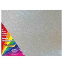 FOAMY DIAMANTADO 55X43CM. PLATA E.10 C.300