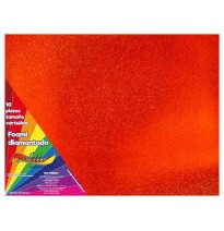 FOAMY DIAMANTADO 55X43CM. ROJO E.10 C.300