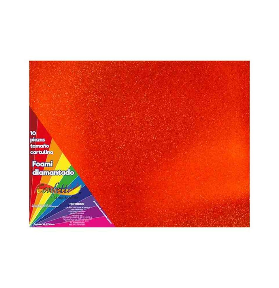 FOAMY DIAMANTADO 55X43CM. ROJO E.10 C.300