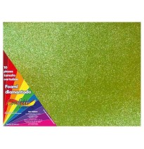 FOAMY DIAMANTADO 55X43CM. VERDE LIMON E.10 C.300