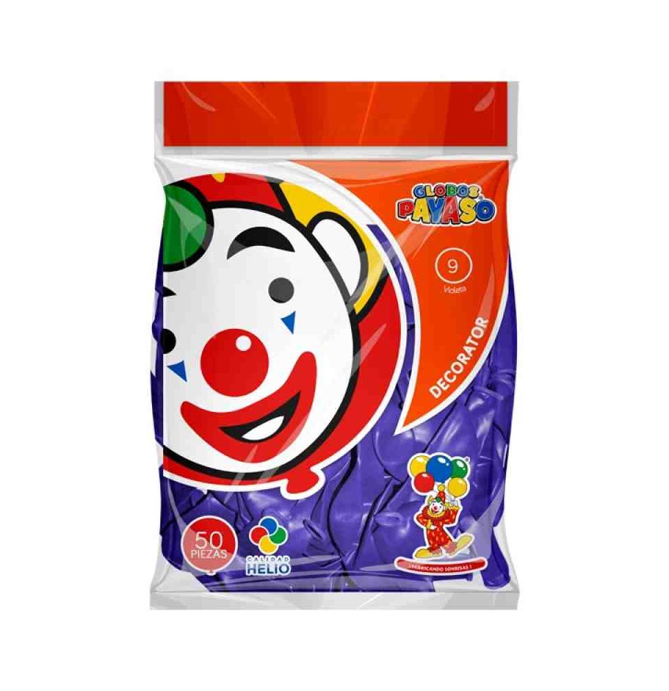 GLOBOS DECORATOR 9 BOL.C50 VIOLETA C.100