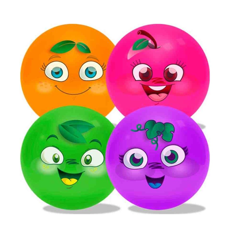 PELOTA PLASTICO 4 MINI FRUTAS EVOLUTION C.36