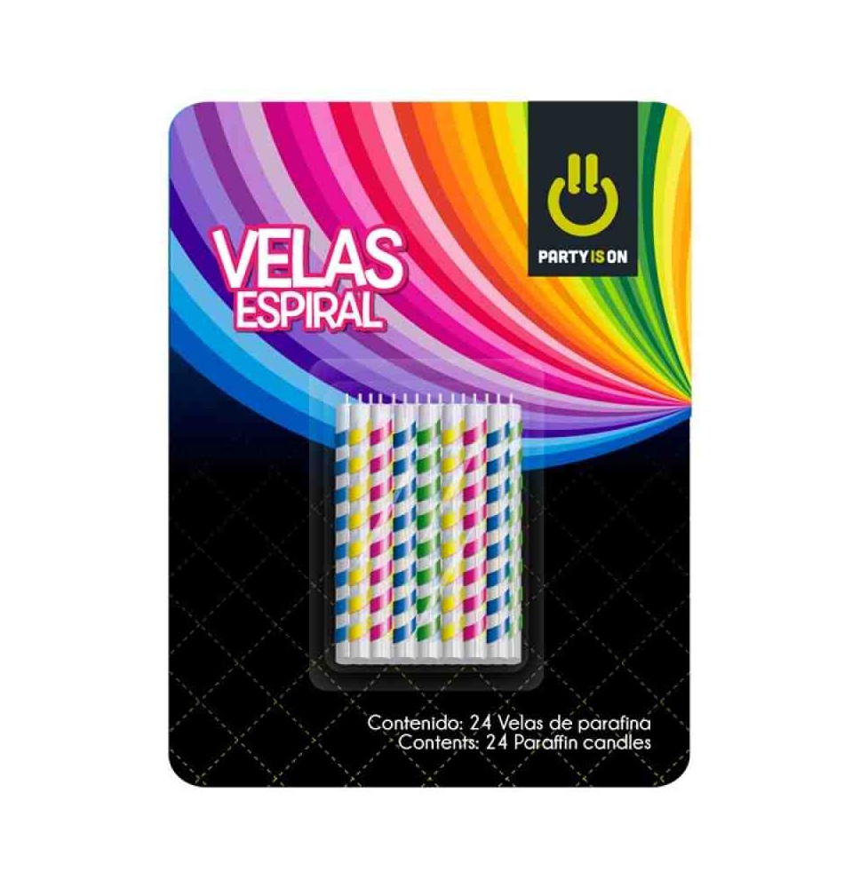 VELA ESPIRAL 6CM. PAYASO BL. C24 PZ. COL. MIX SURT. C.24