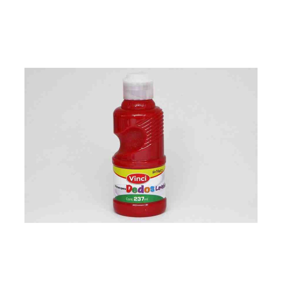 PINTURA DEDOS LAVABLE VINCI 237ML.ROJO E.6