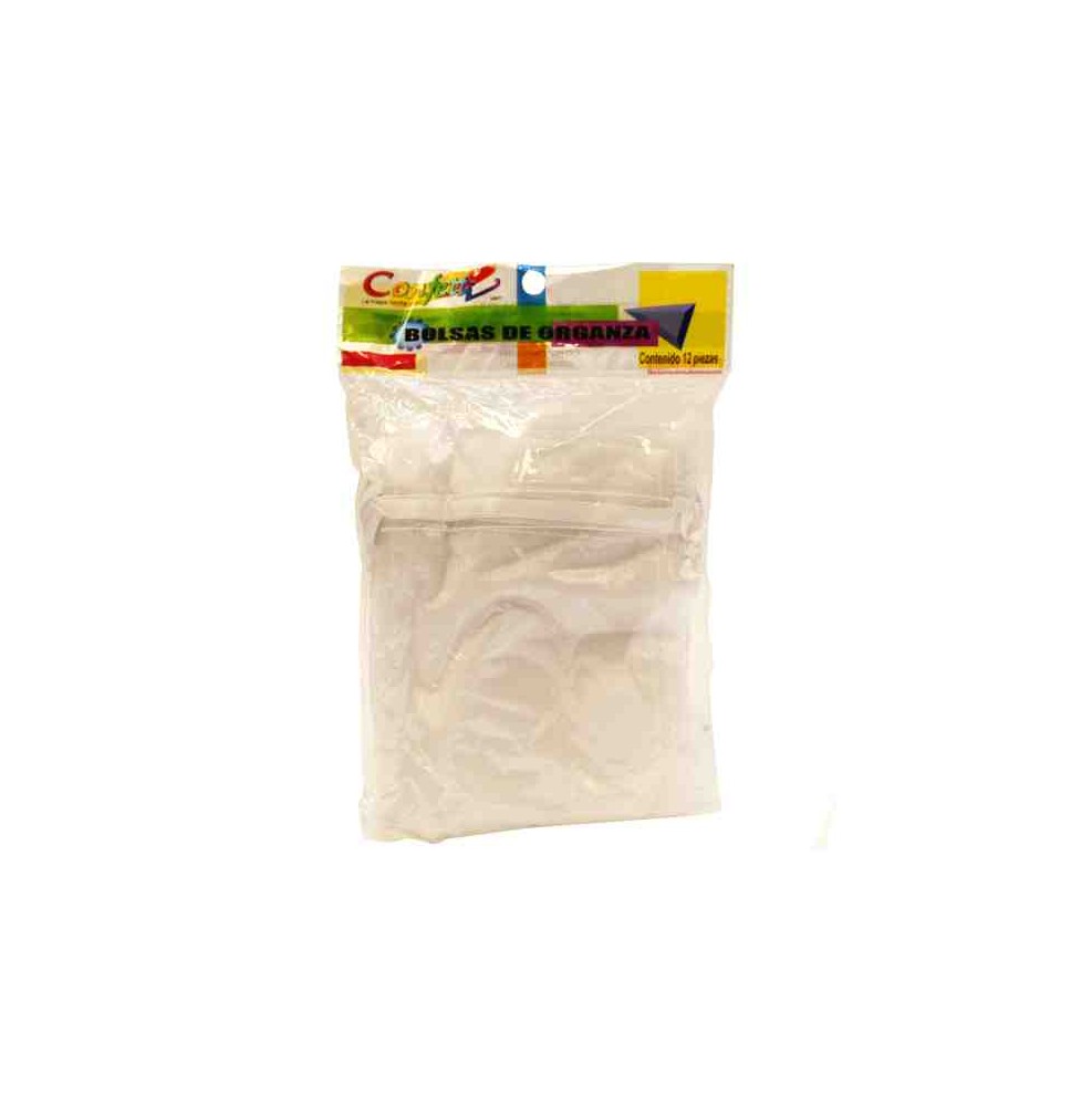 BOLSA ORGANZA CONFETTI 12X15CM.BLANCO E.12