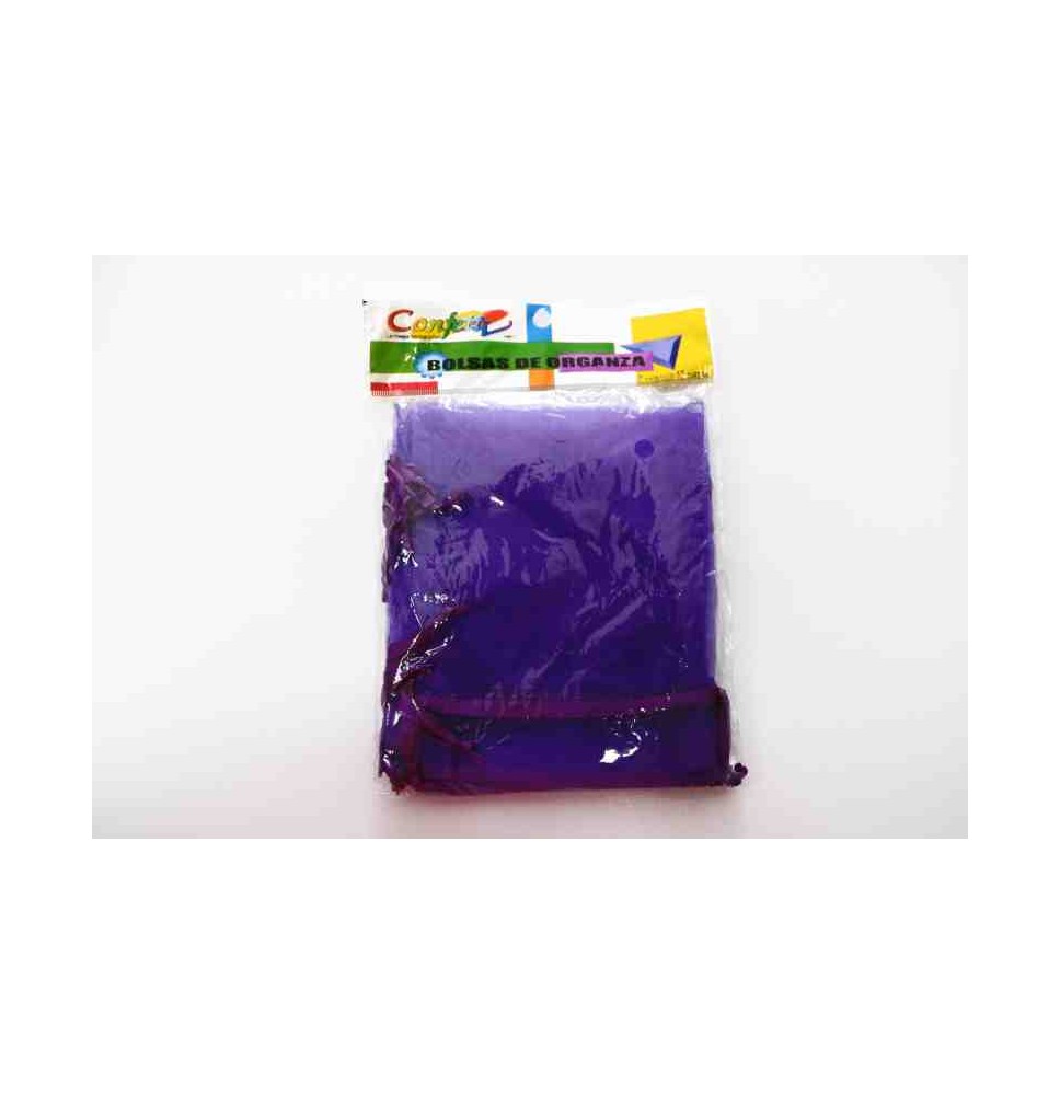 BOLSA ORGANZA CONFETTI 12X15CM.MORADO E.12