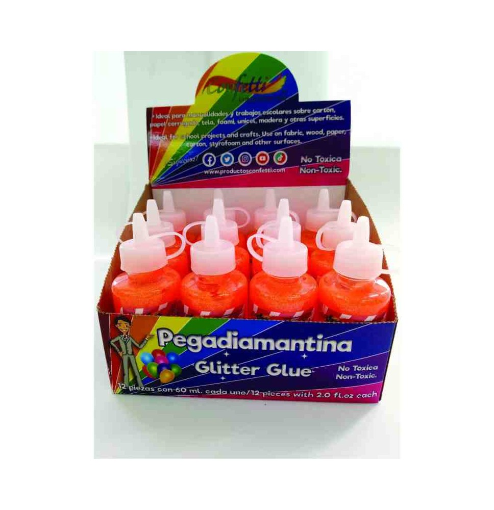 PEGAMENTO CDIAM. 60ML. CONFETTI NARANJA E12 C288
