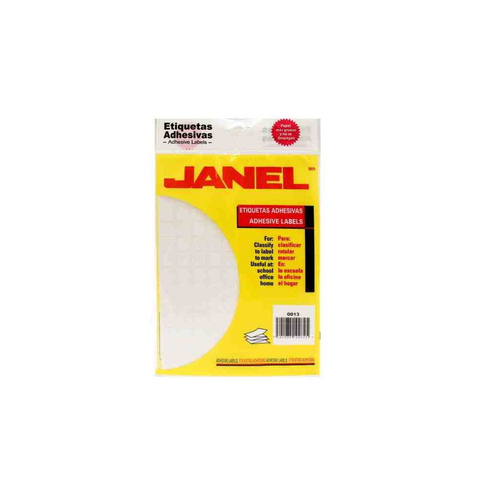 ETIQUETA ADH. BCA. JANEL 00X13 9 PAQ.C20H. E.20