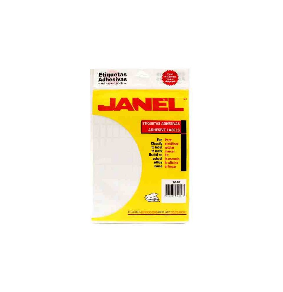 ETIQUETA ADH. BCA. JANEL 8X20 4 PAQ.C20H. E.20