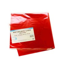 PAPEL MET. 53X70CM. ROJO E.10 C.100