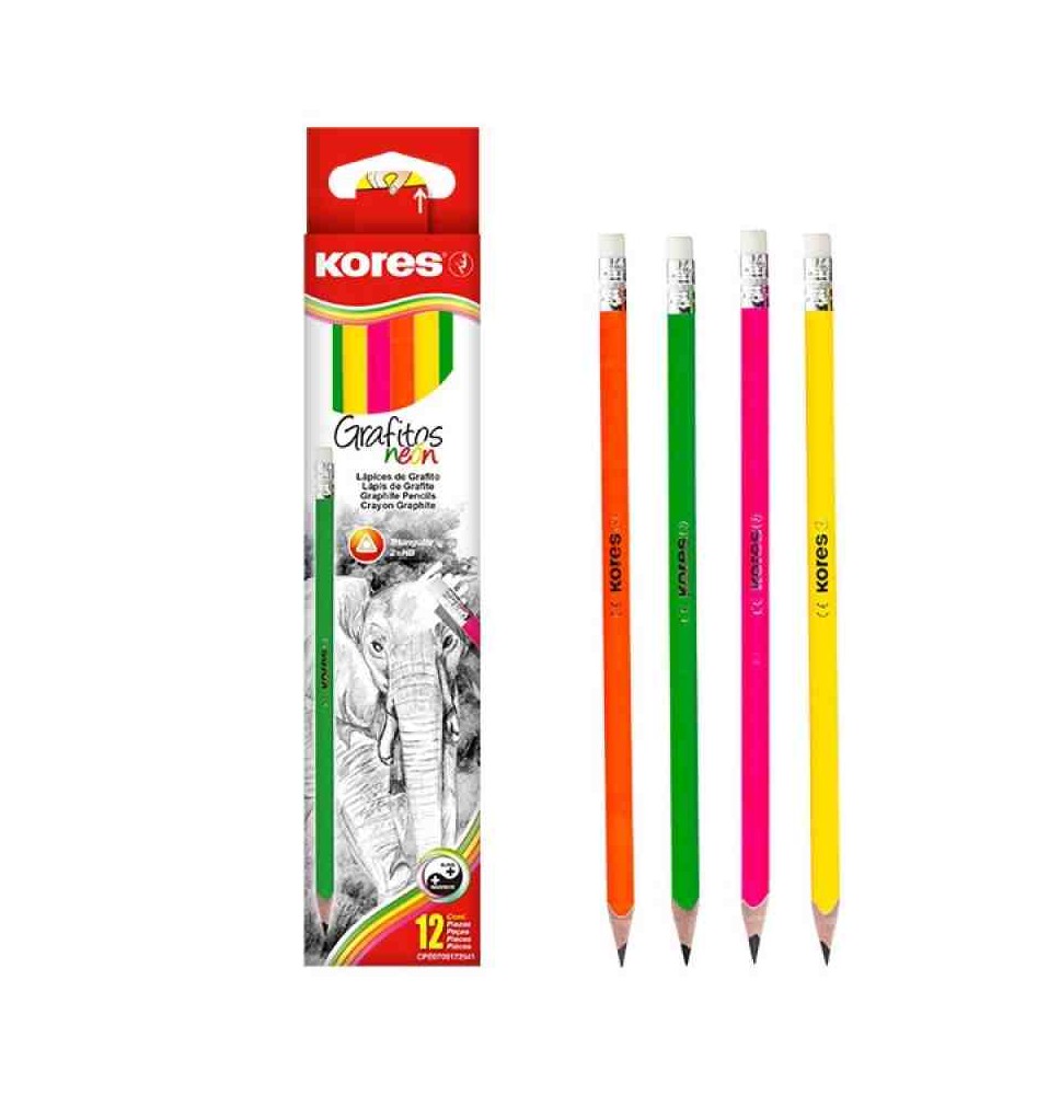 LAPIZ GRAFITO 2 NEON KORES TRIANG. E.72 C.576