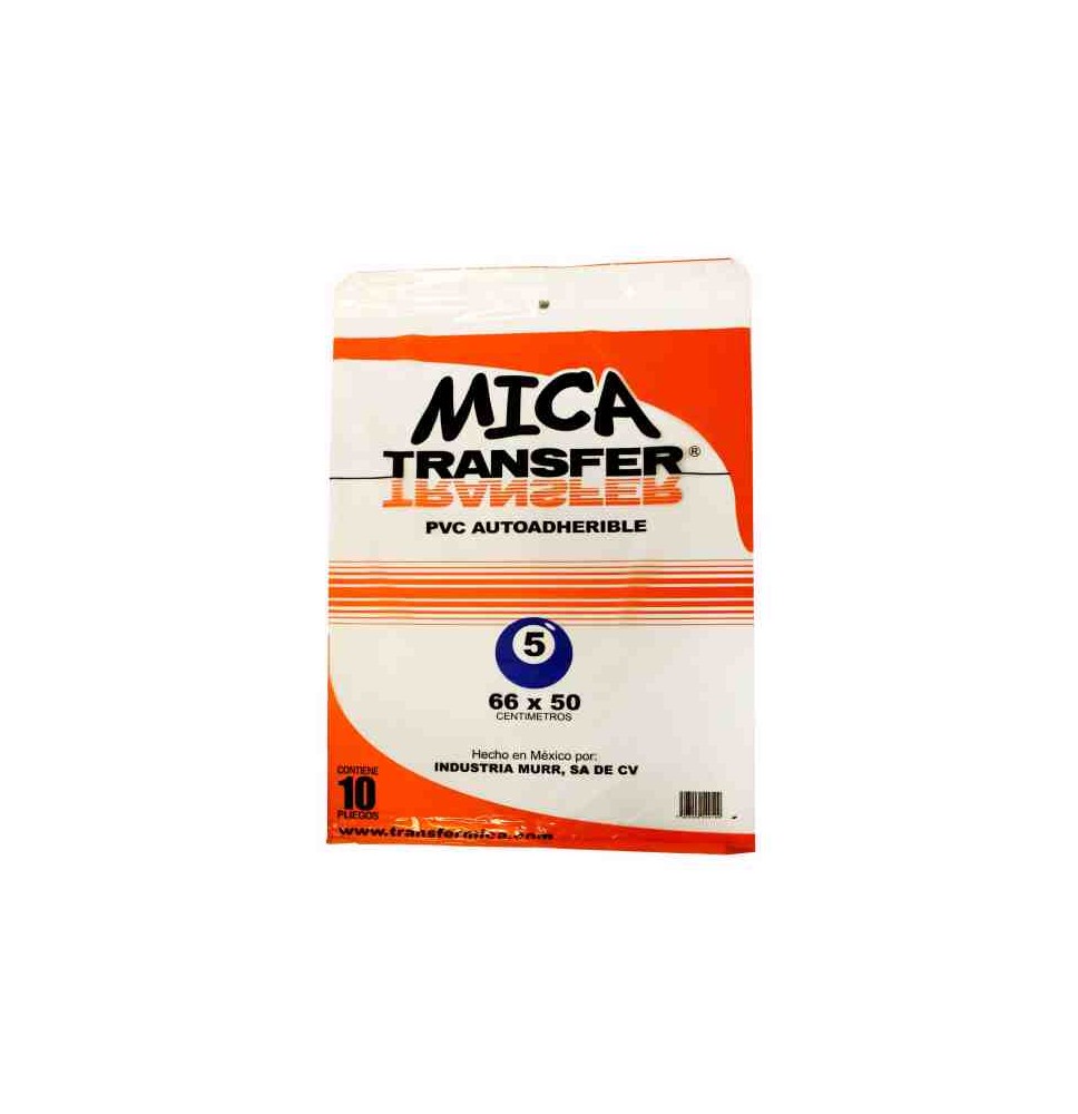 MICA ADHESIVA TRANSP. TRANSFER 66X50CM.5.0 MIL. E10 C250