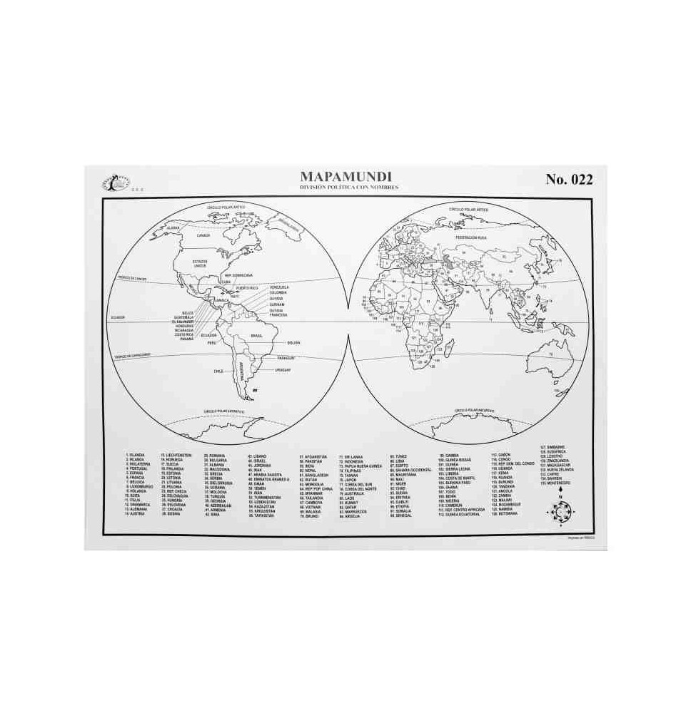 MAPA MAPAMUNDI CN 022 RAF 46X34