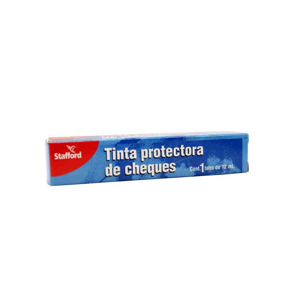 TINTA PROTECTOR DE CHEQUES STAFFORD AZUL 12ML. E10 C120