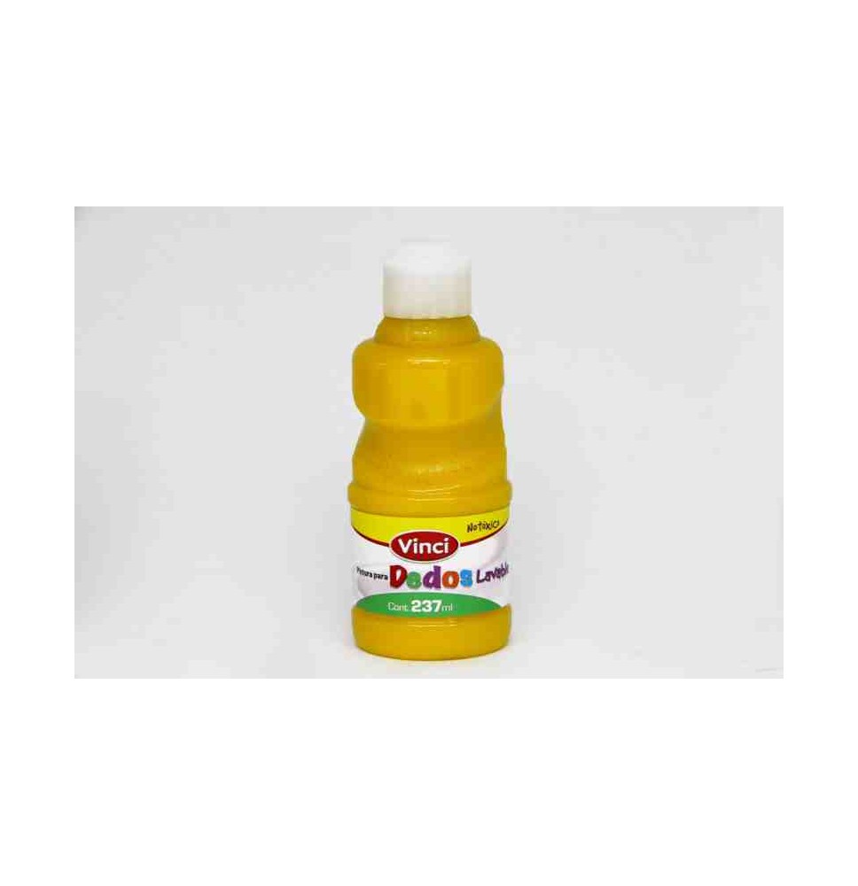 PINTURA DEDOS LAVABLE VINCI 237ML.AMARILLO E.6
