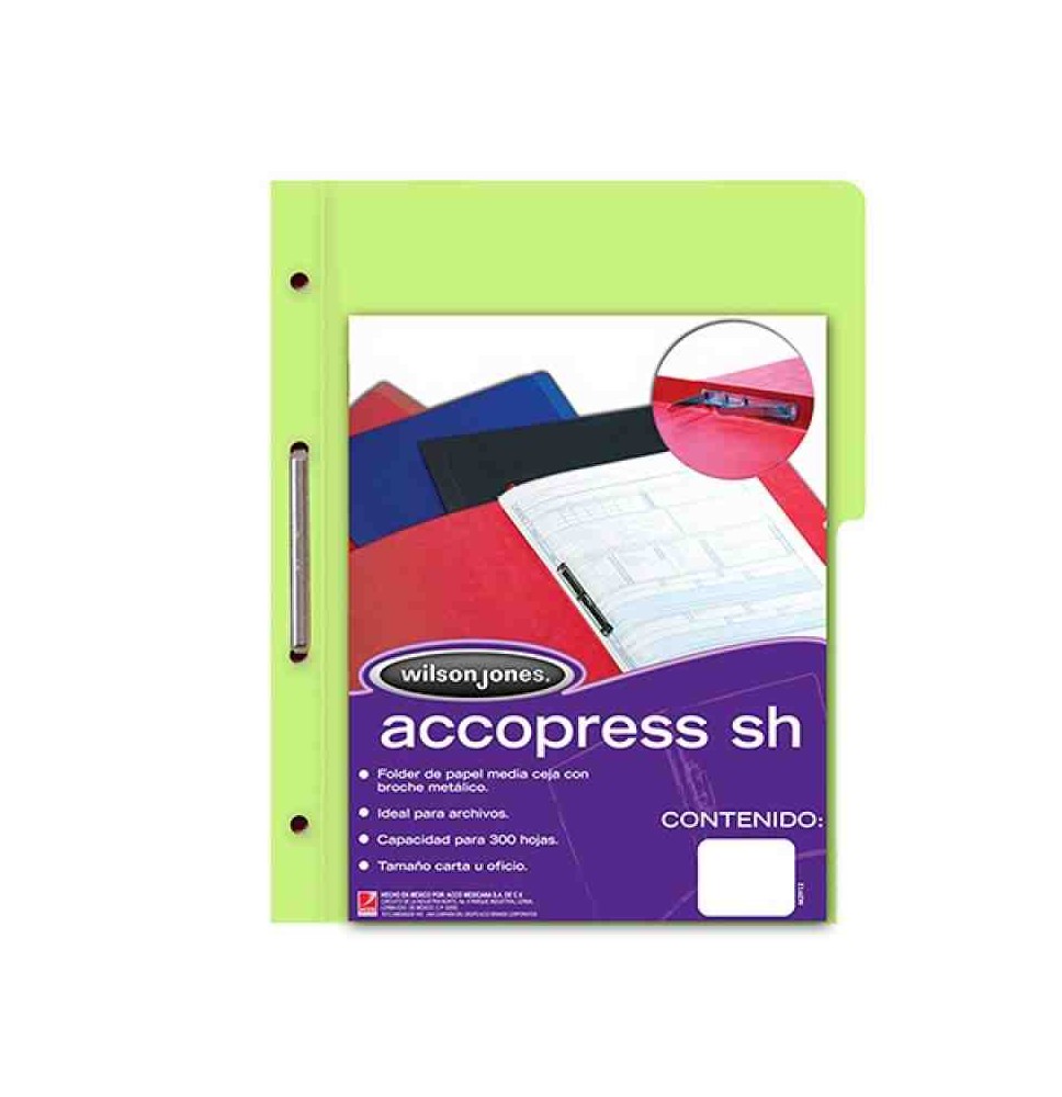 FOLDER CBROCHE OFI. VERDE CL. ACCOPRESS P-4569 C.140