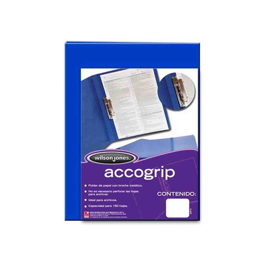 FOLDER CPALANCA OFI. AZUL OBS. ACCOGRIP P-0973 E.4 C.48
