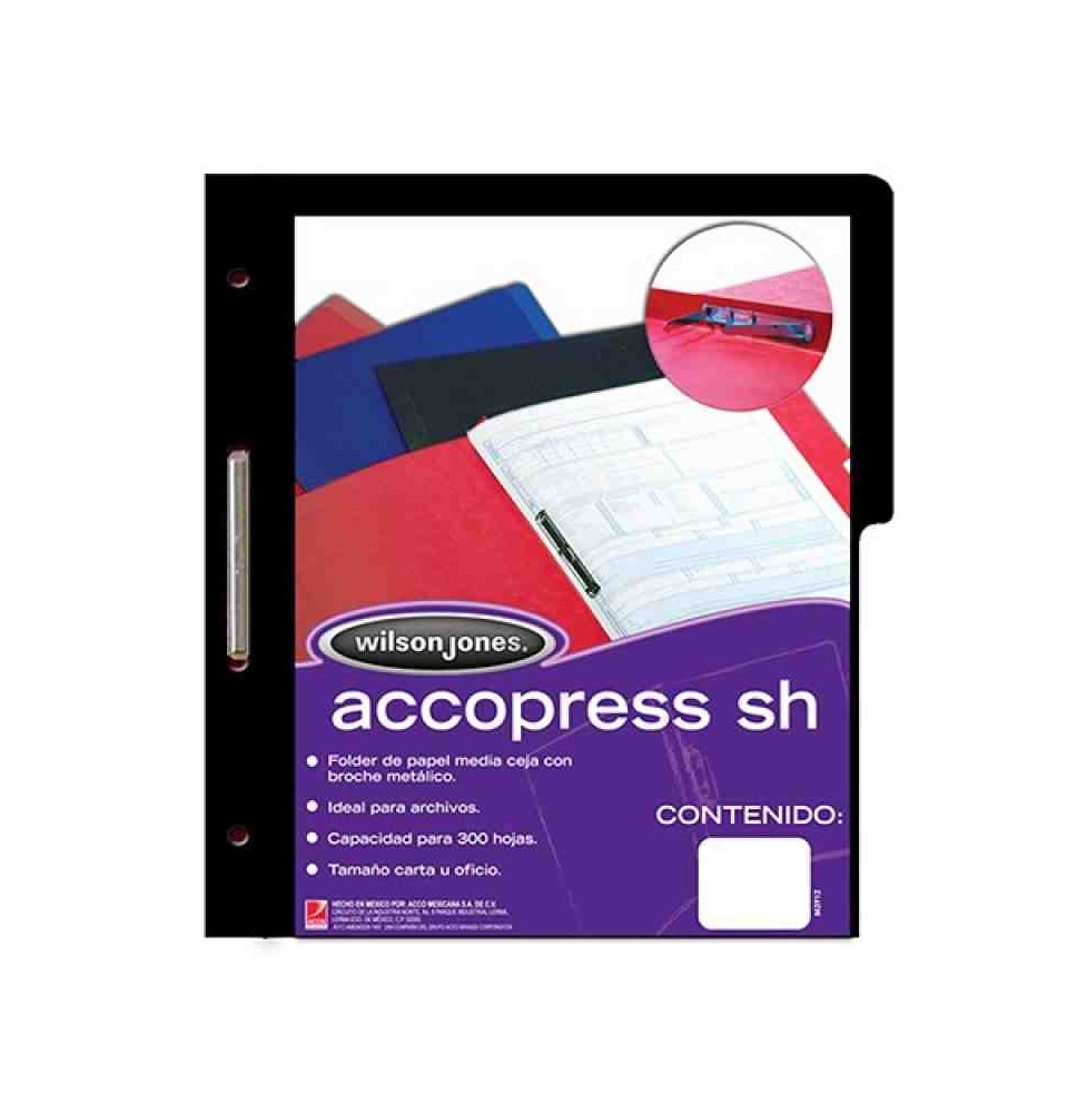 FOLDER CBROCHE CTA. NEGRO ACCOPRESS P-0943 E.10 C.90